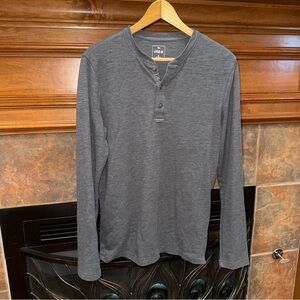 GAP Men's Charcoal Long Sleeve Henley Shirt